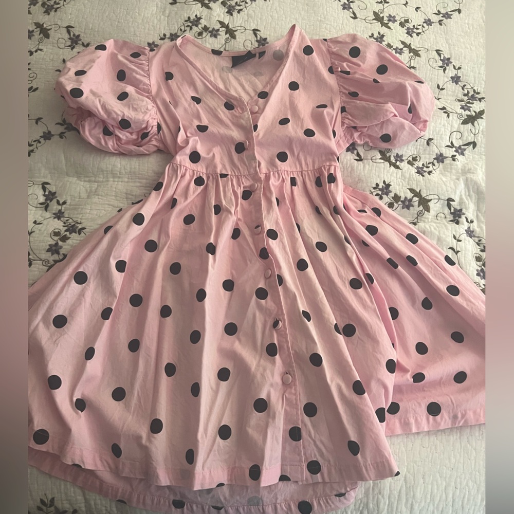 Lazy oaf Polka dot puff sleeve dress